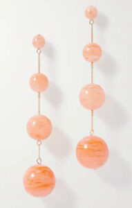 Peach fuzz colored earrings, Candace gold-tone beaded earrings, Cult Gaia