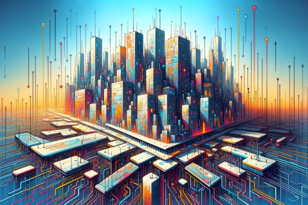 A city floating on digital circuits,